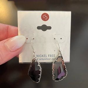 Purple stone earrings - new!